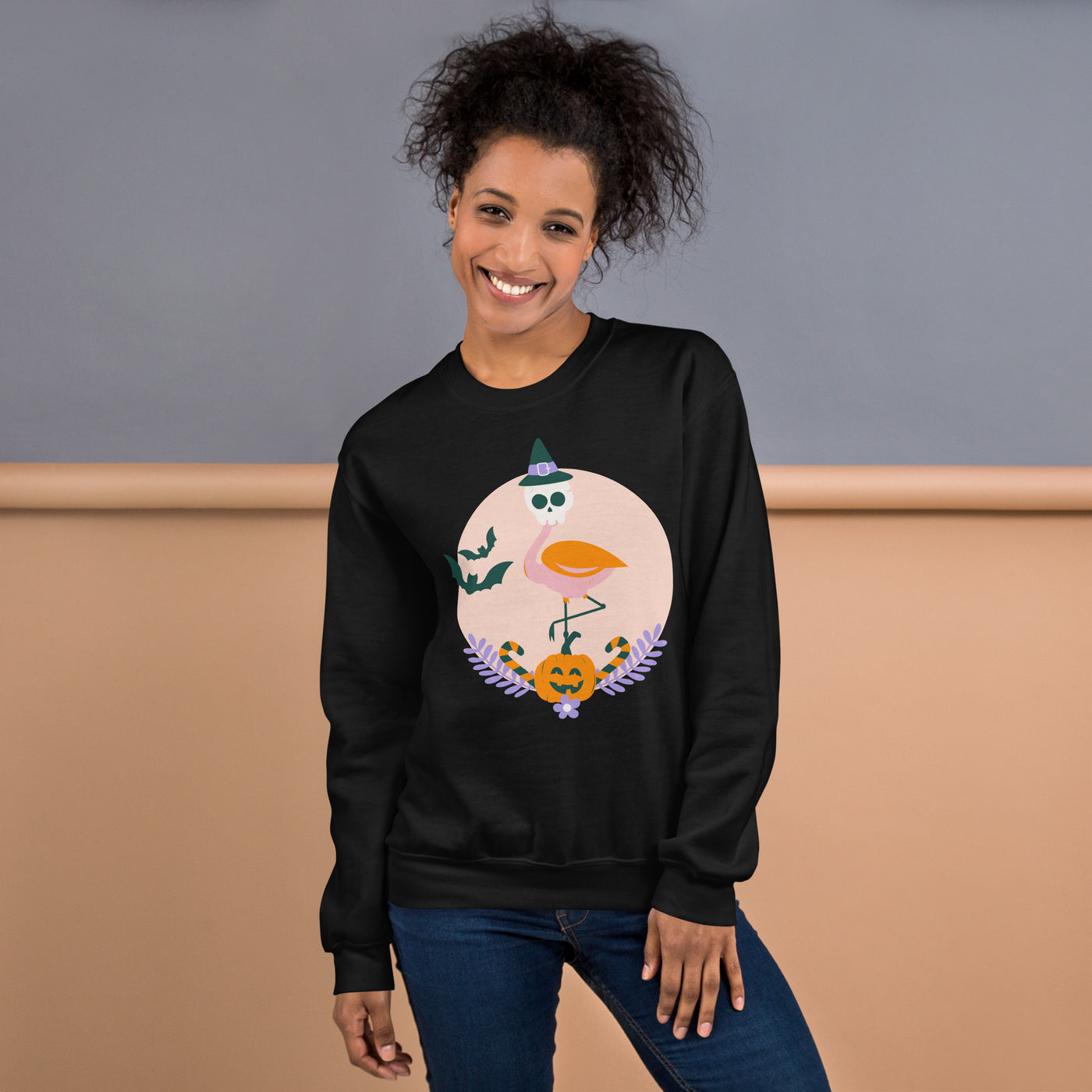 Flamingo Halloween Skull Sweatshirt