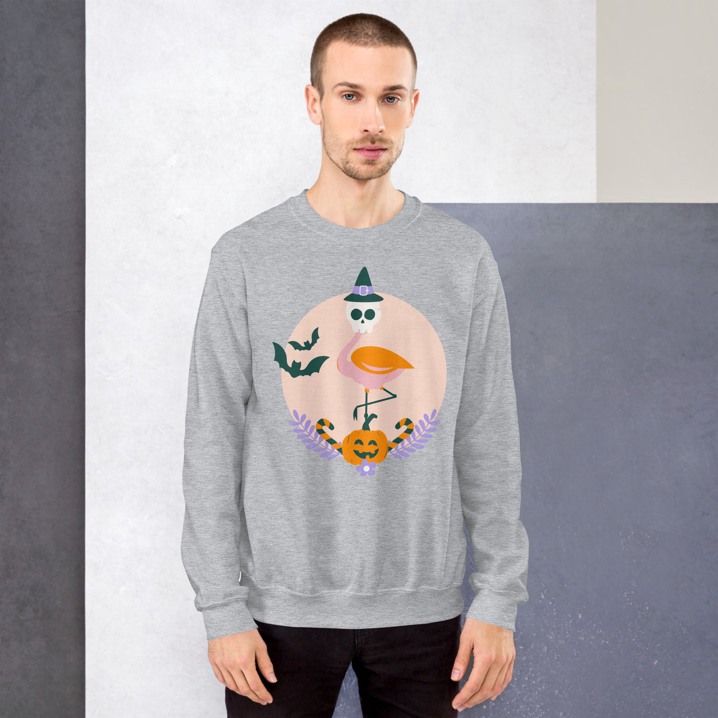 Flamingo Halloween Skull Sweatshirt