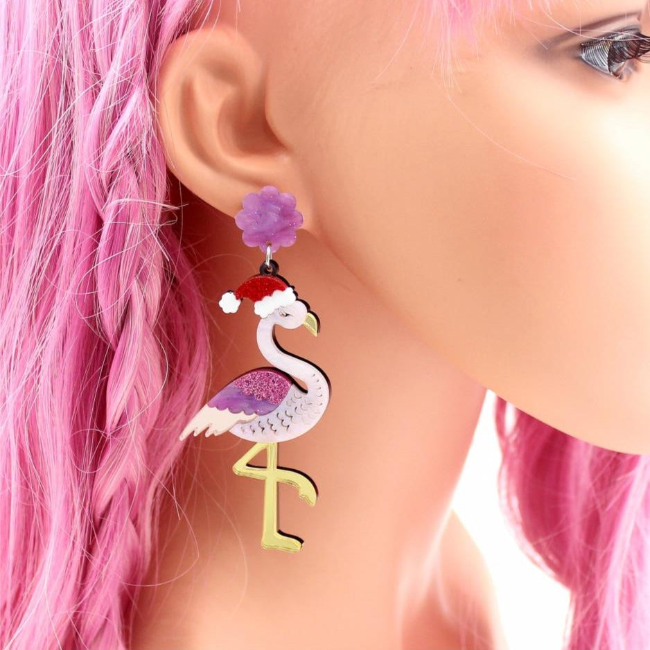 Flamingo Christmas Earrings | The World's #1 Flamingo Shop