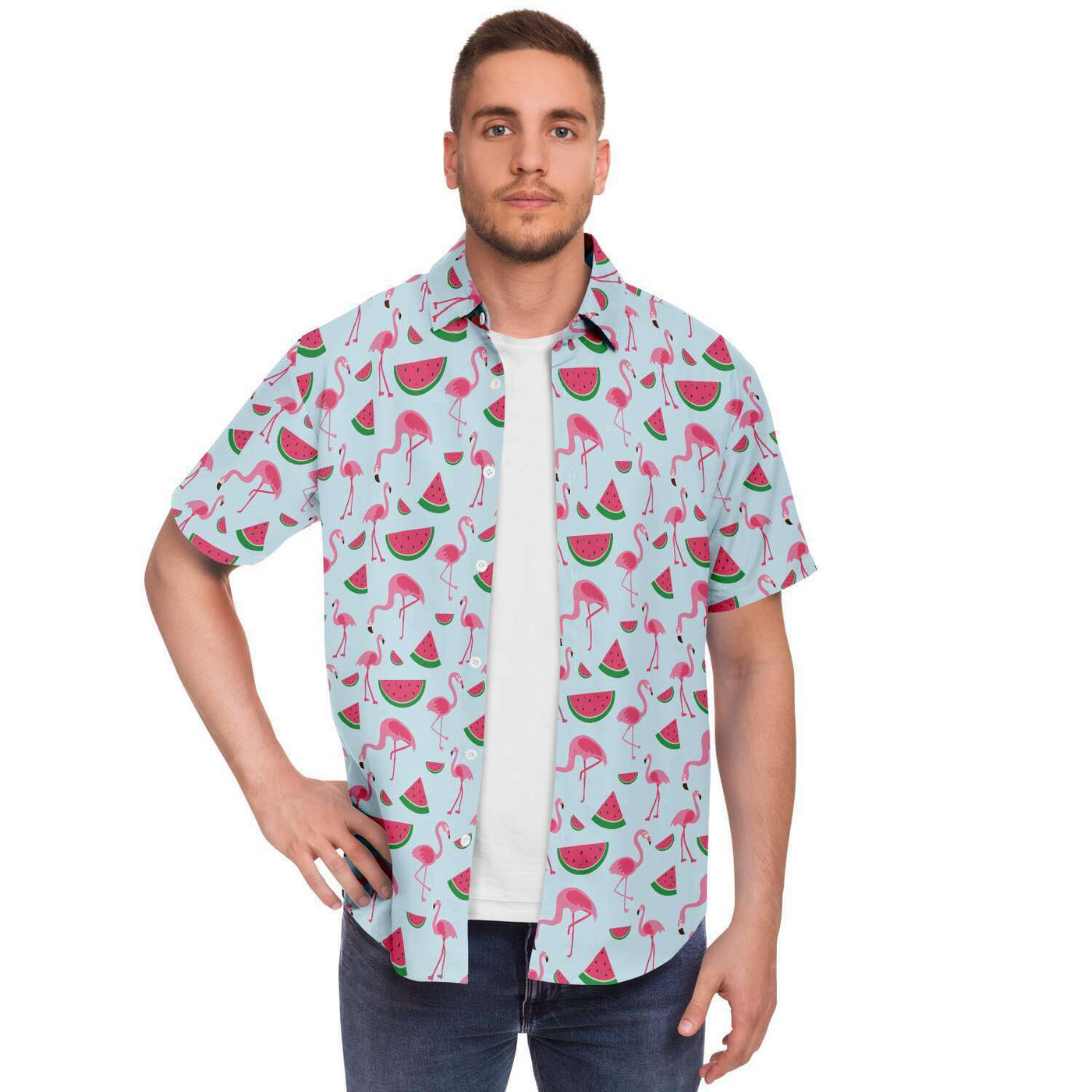 Flamingo Watermelon Hawaiian Shirt Subliminator