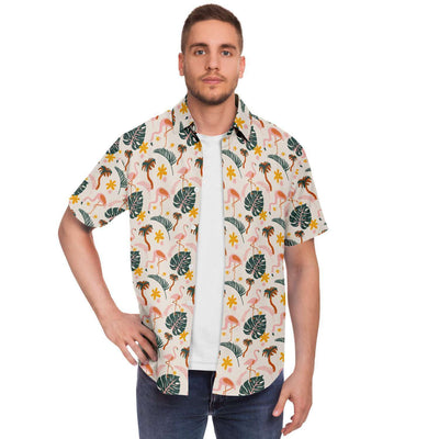 Flamingo Wild Floral Hawaiian Shirt Subliminator