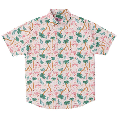 Flamingo Tropical Floral Hawaiian Shirt Subliminator