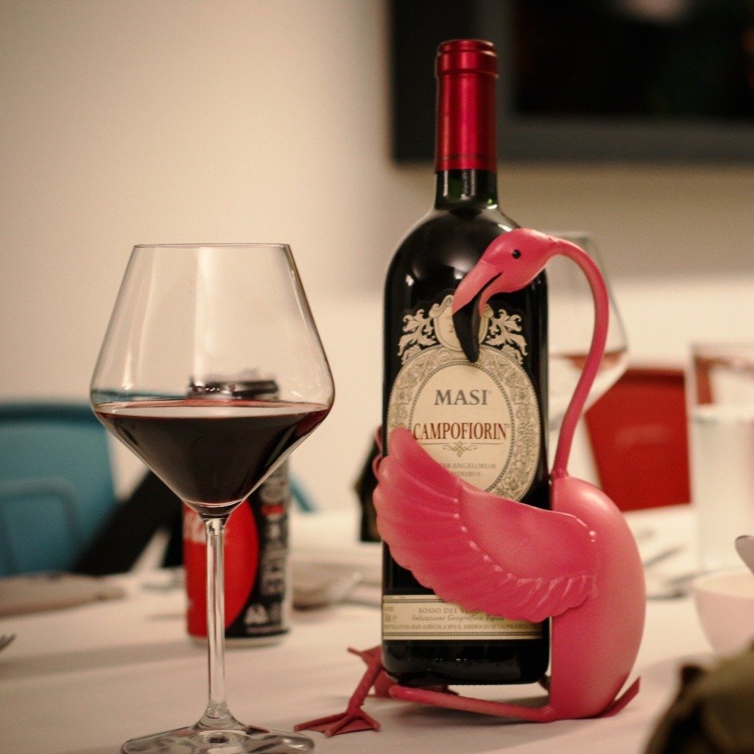 flamingo wine holder