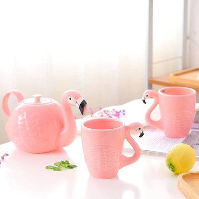 flamingo tea set