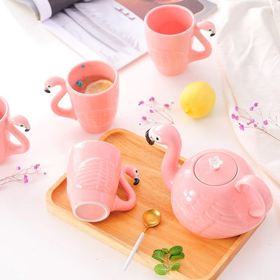 flamingo tea set