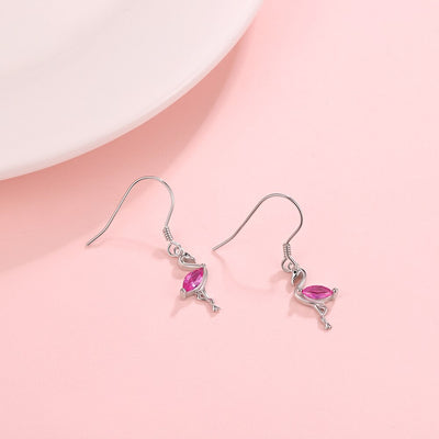 Sterling Silver Classic Pink Flamingo Earrings