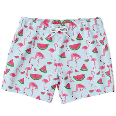 Flamingo Watermelon Swim Trunks Subliminator