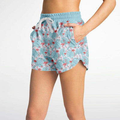 Flamingo Blue Floral Loose Shorts