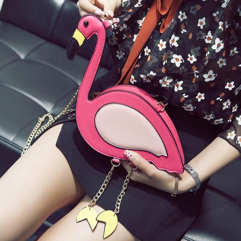 Flamingo Shoulder Handbag | Flamingo hot gift | Leather handbag | Leather purse | Women handbag | Leather shoulder bag | Pink Flamingo