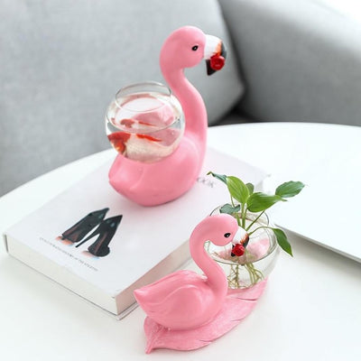 Pink Flamingo Glass Vase The Popular Flamingo